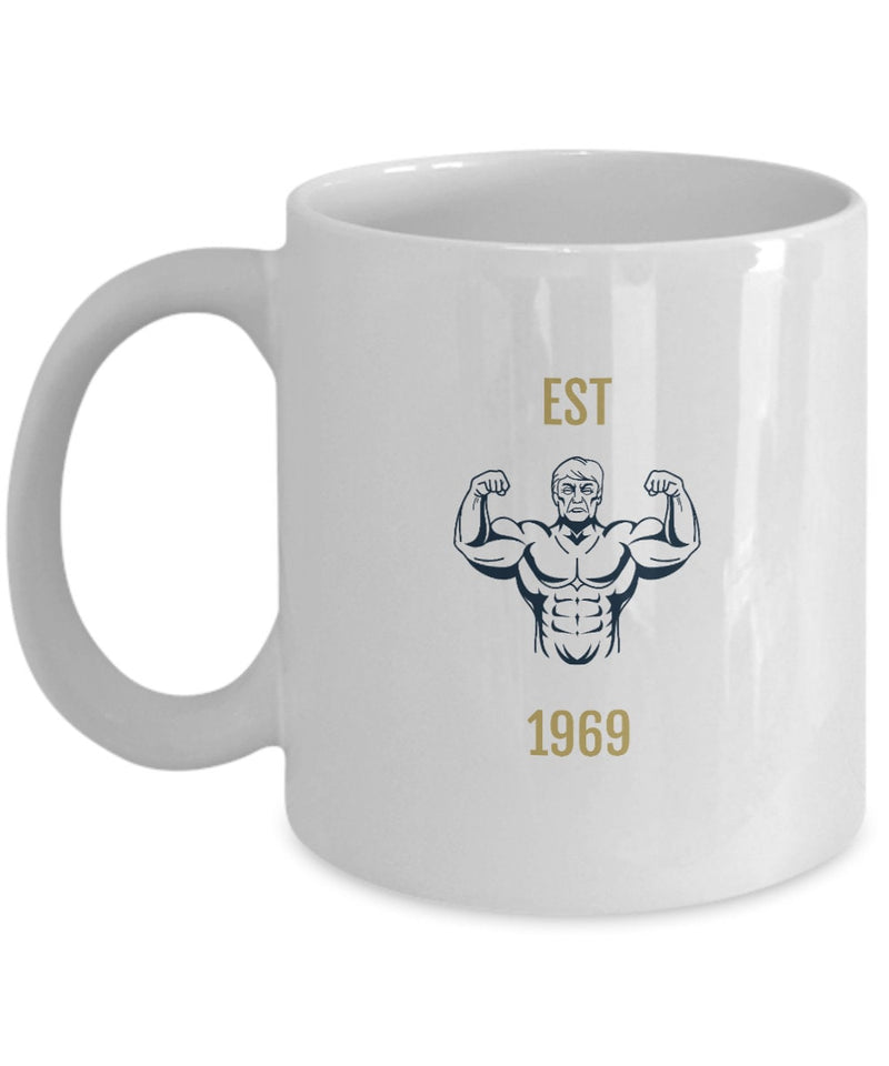 Est 1969 Coffee Mug - Gift for Gym Lover and Fitness Fanatics - White Ceramic Coffee Mug - Shake Mug