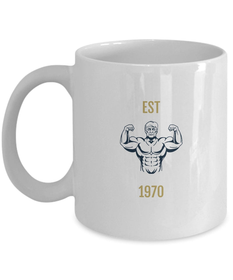 Est 1970 Mug - Bodybuilder theme Printed Coffee Mug - Best Gift for Gym Lover - Shake Mug