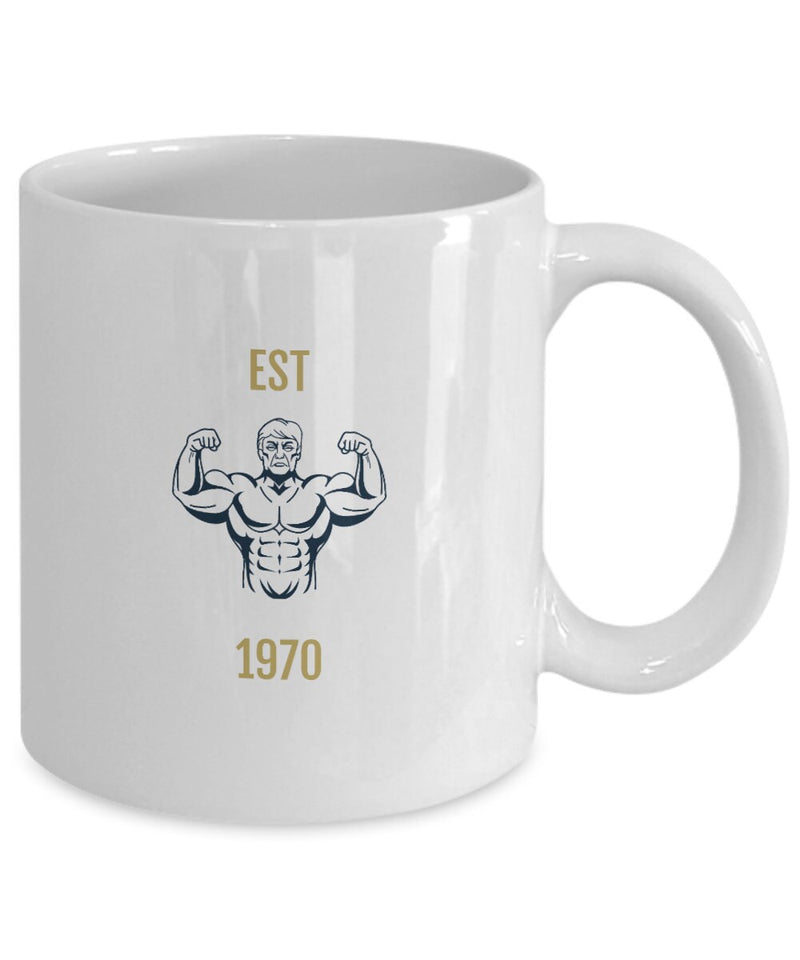 Est 1970 Mug - Bodybuilder theme Printed Coffee Mug - Best Gift for Gym Lover - Shake Mug