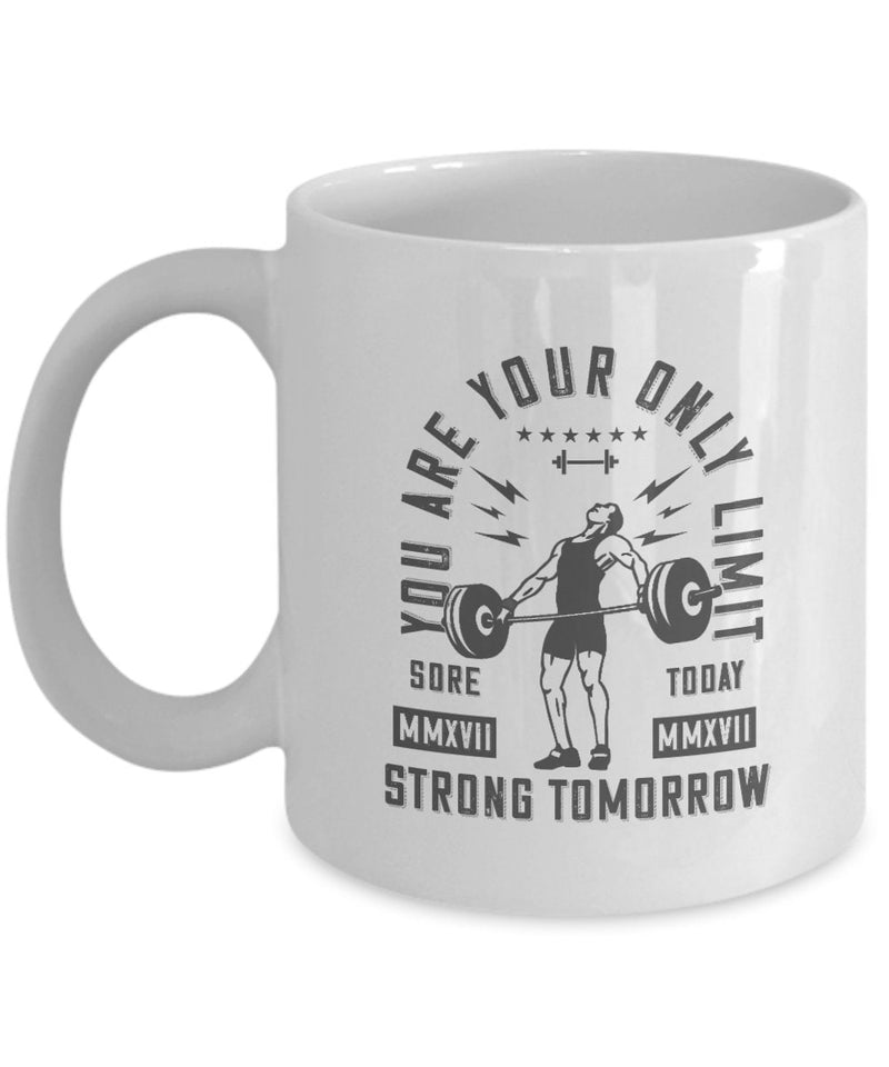 You Are Your Only Limit Mug - Weightlifter Coffee Mug - Bodybuilder Tea Mug - Motivational Gift Mug - Gym Lover Gift